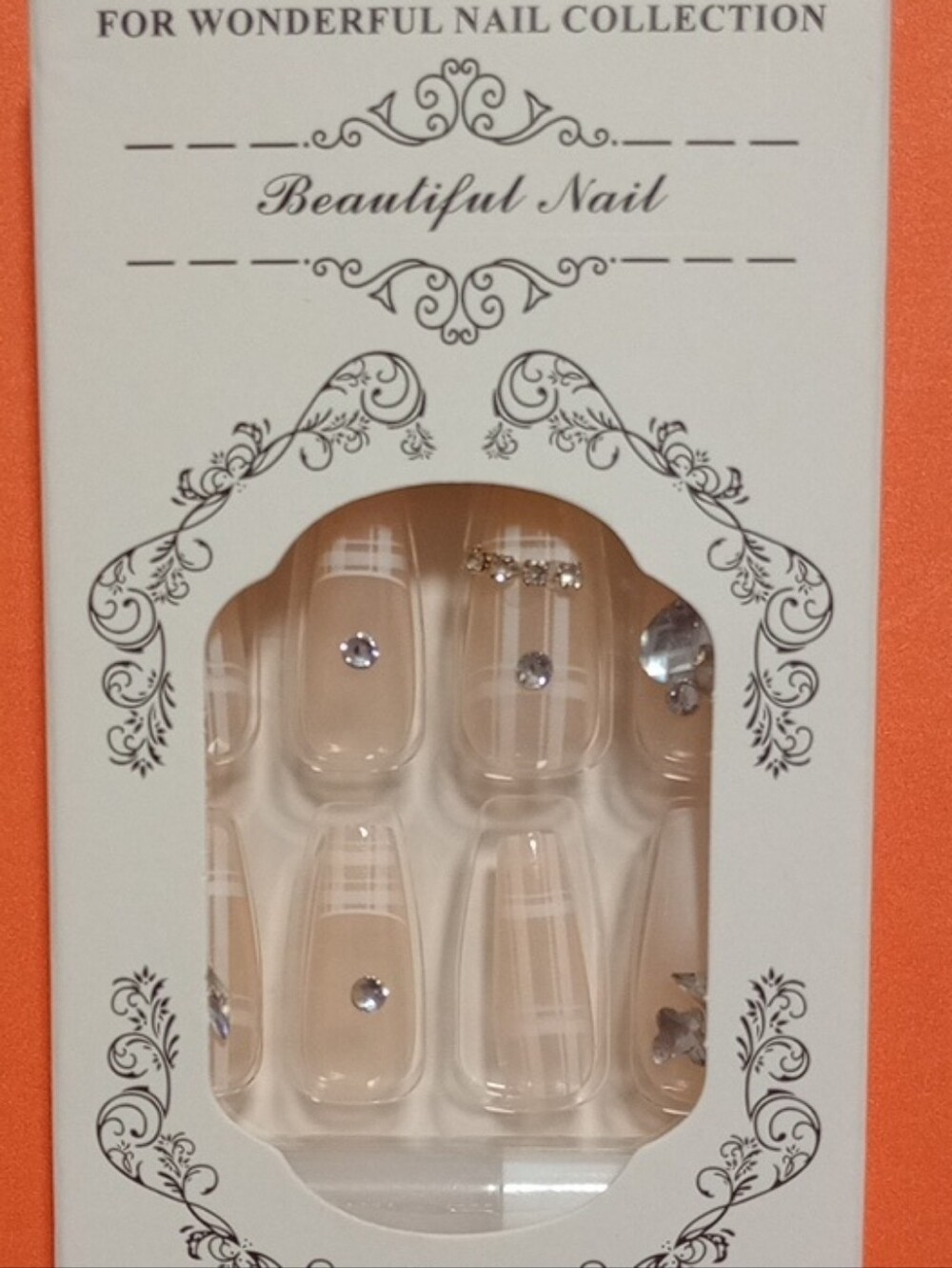 Beautiful Nail Press-On Nails with Rhinestones